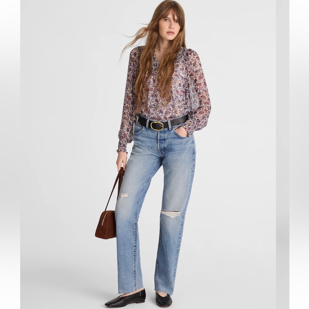 Madewell The Petite Dean Easy Straight Jeans in Nicklesville Wash NWT